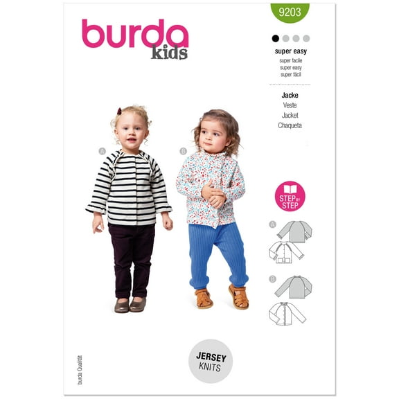 Burda Style Sewing Pattern 9203 - Children's Jackets, Size: A (6M-4)