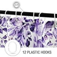 thumbnail image 5 of Purple Eucalyptus Shower Curtain, Watercolor Plant Leaves with Floral Bathroom Shower Curtain Set with Hooks, 72x72, 5 of 6