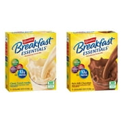 Carnation Breakfast Essentials Powder Drink Mix, 10 Count Box of Packets, 6 Classic French Vanilla Boxes + 6 Rich Milk Chocolate Boxes (Pack of 12) (Packaging May Vary)