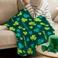 thumbnail image 5 of St. Patrick''s Day Throw Blanket Green Lucky Clovers and Shamrocks Throw Blankets Soft Warm Cozy Flannel Blanket for Bedroom Living Rooms Couch Sofa Bed Home Decor 40x50 Inch, 5 of 6