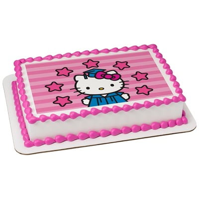 Hello Kitty Edible Icing Image For 1 4 Sheet Cake Walmart Com