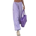 thumbnail image 3 of Xuanfei Women Solid Color Drawstring High Waisted Ankle-Tied Cargo Pants, 3 of 7