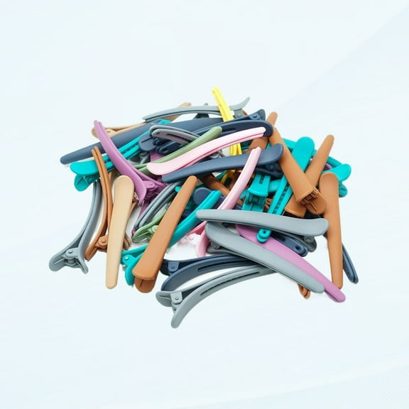 40 Pcs Duck Bill Hair Clips Light Plastic Crocodile Clips Some Hair Clips Pin Curl Hair Clips for Girls, 3 Inch Matte Multicolor Hair Clips