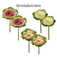thumbnail image 4 of Collections Etc Artificial Faux Cabbage Rose Flower Stems, Multicolor (2 each Purple, Pink and White) - Set of 6, 4 of 11