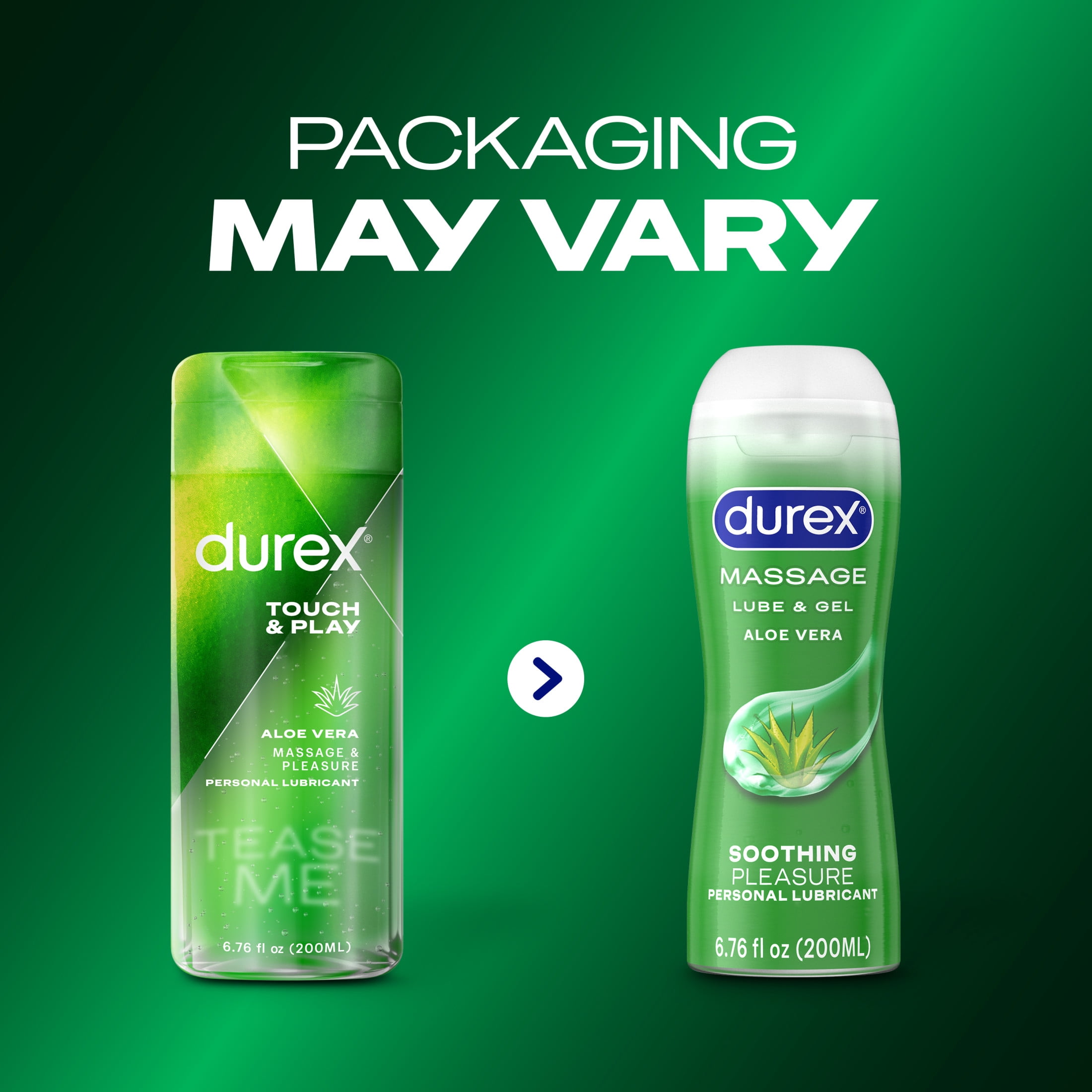 Durex Touch & Play Water Based Personal Lubricant for Sex, Massage &  Pleasure, Aloe Vera, 6.76 fl oz
