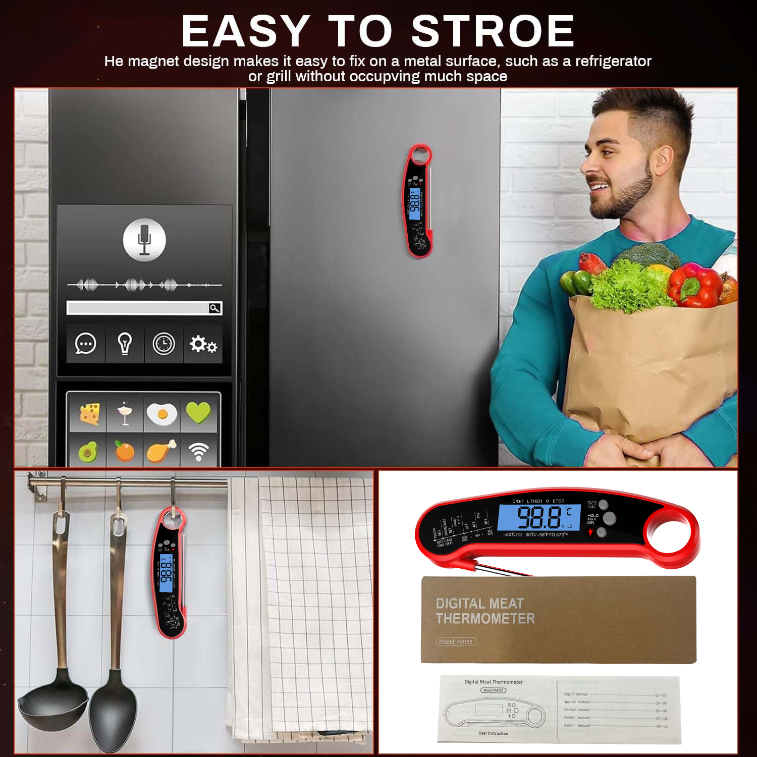 Digital Meat Thermometer for Grilling & Cooking photo 4