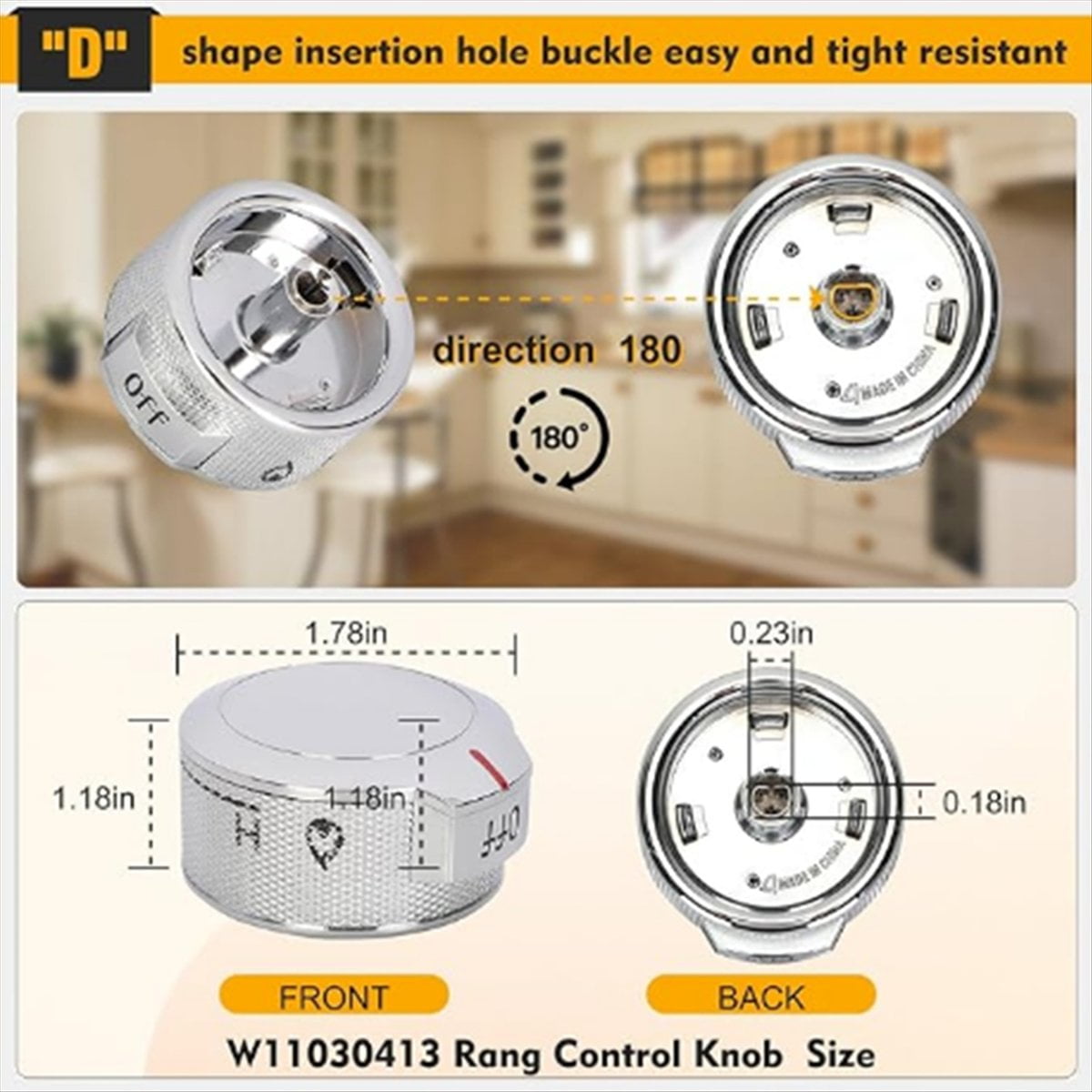 Rollbacks & More W11030413 Stove Control Knob for Knobs, Replacement