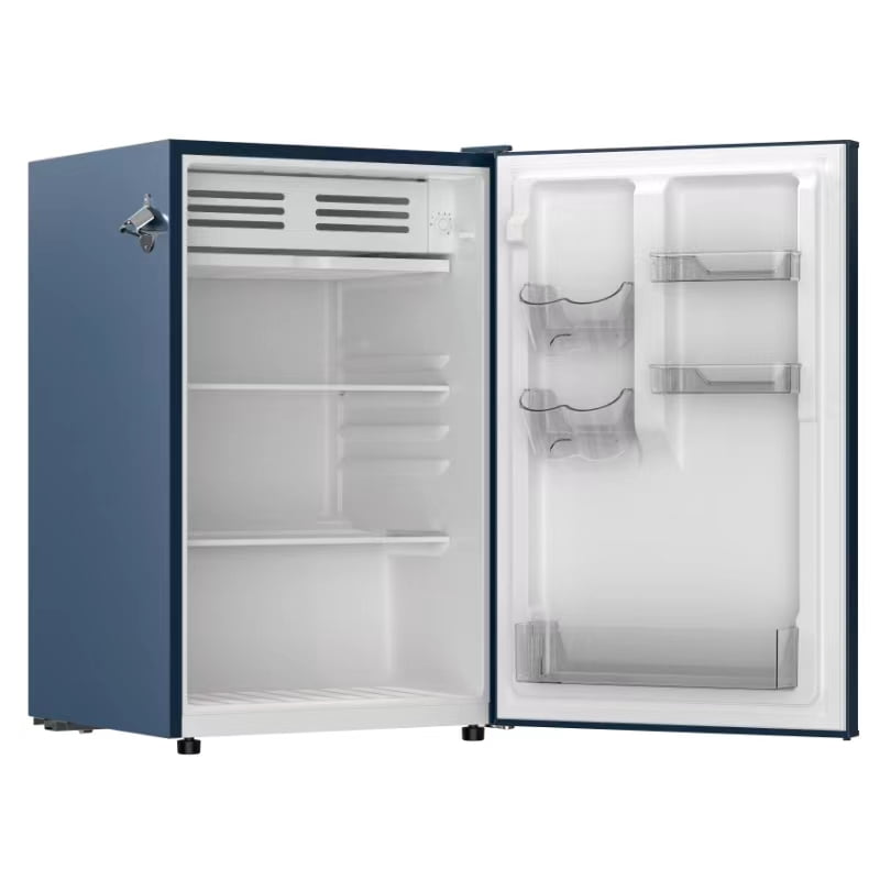 Frigidaire 4.5 Cu. ft. Compact Retro Fridge with Built-in Side Bottle Opener, Mini Fridge with Chiller Compartment,  Azure