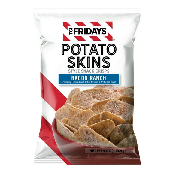 TGI Fridays Bacon Ranch Potato Skins Style Snack Crips, Gluten-Free, 4 oz Bag