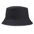 thumbnail image 1 of Todas las estaciones Gombado de cubo Exquisito Fishermen Gaps Accesorio de moda de sombreros elegantes con color sólido para viajar con salida con negro Inevent AP008924-05B, 1 of 7