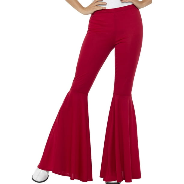 Adult's Womens Red 70s Flared Groovy Disco Pants Costume - Walmart.com ...
