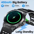 thumbnail image 4 of Military Smart Watch for Men AMOLED 1.43" Rugged Smart Watch with 100+ Sports Modes Fitness Tracker Watch with Heart Rate Sleep Tracker Tactical Smartwatch for iPhone Android, 4 of 7
