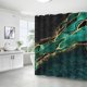thumbnail image 5 of Cortina de ducha con vetas doradas de mármol negro, cortina de baño de arte de lujo, lavable a máquina, tela impermeable, multiusos, 71 x 71 pulgadas, 5 of 5