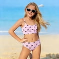 thumbnail image 4 of Byoo Tween Girls UPF 50+ 2-Piece Bikini Set Smocked Bow Print Quick Dry Swimwear At Beach Pool,Pink, 4 of 6