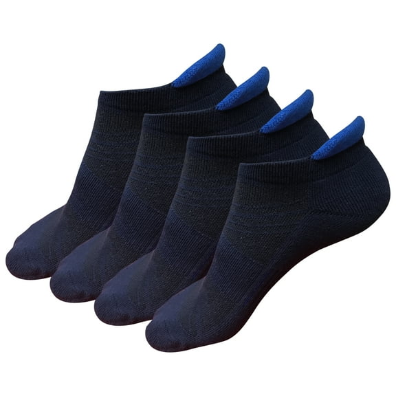 B&Q 4 Pairs Mens Athletic Cotton No Show Low Cut Ankle Breathable Casual Socks with Cushioned Tab for Sports Running Jogging Cycling