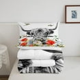 thumbnail image 4 of Highland Cow Comforter Set Twin, Red Poppy Floral Bedding Set for Teens Adult, Hummingbird Western Funny Animals Quilt Set Cattle Bull Cattle Wild Animals Farmhouse Down Comforter, 4 of 5