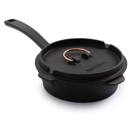 6-Inch All-In-One Cast Iron Skillet Set- Skillet with Cast Iron Dutch Oven Style Lid - Camping Cookware Set