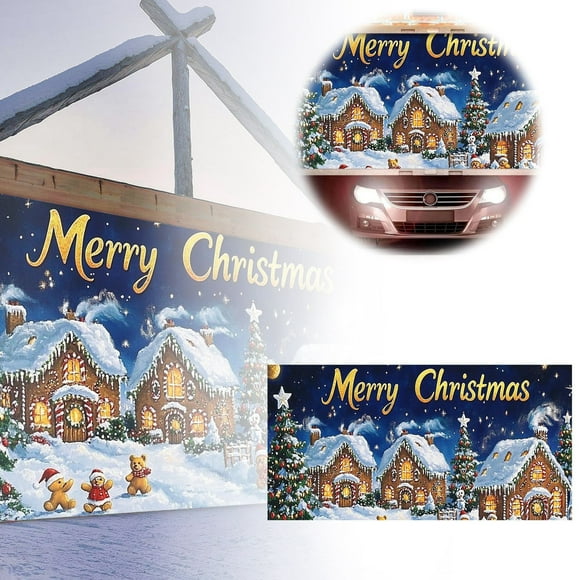 TIELUTT Christmas Garage Door Frame Christmas Garage Door Banner Garage Door Christmas Decoration Holiday Garage Partner Father's Day Banner Canadian Flag for Car Decal Flags Large Flag Pole Flag Sma