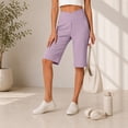 thumbnail image 2 of Breezora Women's High Waist Yoga Shorts – 5" Inseam Athletic Shorts with Pockets, Stretchy Summer Workout, 2 of 9
