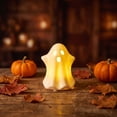 thumbnail image 6 of Aaihamo Halloween Ghost Ornament, Ceramic Ghost Night Light Decor, Small White Ghost Figurine for Desk Tabletop Centerpieces, Halloween Decoration, 6 of 7