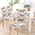 thumbnail image 5 of RYLABLUE Funny Dog Repeat Pattern Stretch Chair Cover Protector Seat Slipcover for Dining Room Hotel Wedding Party Set of 4, 5 of 5