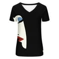 thumbnail image 2 of Women's Figure Graphic Print T-Shirt,Short Sleeve Trendy Blouse 2023 V Neck Casual Tunic Tops Loose Comfy Summer T-shirt, 2 of 5
