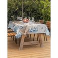 thumbnail image 3 of Outdoor Tablecloth with Umbrella Hole for Patio/Picnic/Party/Camping, Blue Beige Starfish Coastal Waterproof Table Cloth Rectangle Table Cover Washable, Nautical Summer Beach Ocean (60"x 84"), 3 of 8