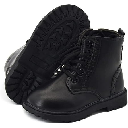 

Toddler Boys Girls Boots Waterproof Leather Lace Up Ankle Anti-Slip Rubber Sole Baby Hiking Boots(Toddler/Little Kid)