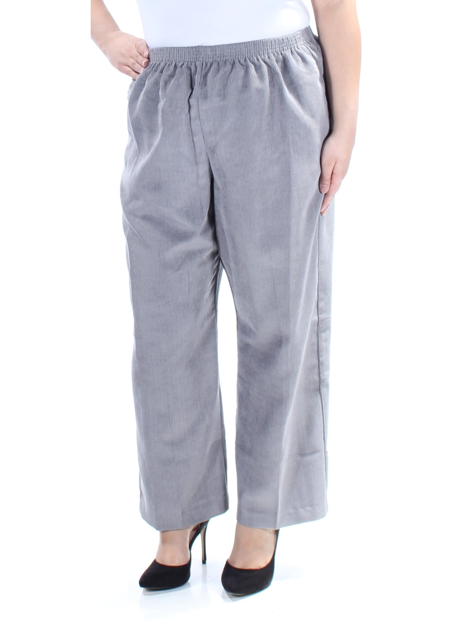 Alfred Dunner - ALFRED DUNNER Womens Gray Corduroy Lounge Pants Petites Size: 18 - Walmart.com