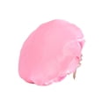 thumbnail image 2 of Gorro de ducha Gorro de baño Elástico de doble capa Suave ajustable Se adapta a Cabello largo y grueso Gorro de pelo Protector de cabello para salón Rosa claro Yinane Gorro de ducha, 2 of 8
