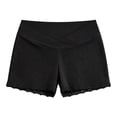 thumbnail image 6 of ZVNAΖH Maternity Lounge Shorts Comfy Ribbed Knit Sleep Shorts Low Waist Breathable Lace Trim Home Shorts for Pregnancy, M-3XL, 6 of 6