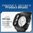thumbnail image 6 of Findtime Big Face Watch for Men Square Large Face Cool Mens Watches with Three Time Zone Countdown Alarm LED Stopwatch Unique Cool Wristwatch, 6 of 8