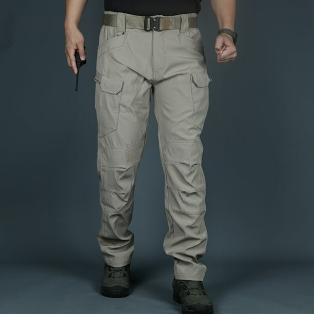Pantalones largos para hombre, pantalones de senderismo con bolsillo, resistentes al agua y antidesgarros, pantalones militares ligeros de carga para pesca, pantalones para hombre