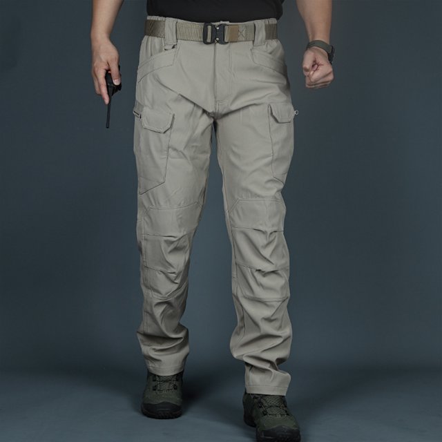 Pantalones largos para hombre, pantalones de senderismo con bolsillo, resistentes al agua y antidesgarros, pantalones militares ligeros de carga para pesca, pantalones para hombre