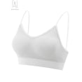 thumbnail image 2 of Gustave Women's Seamless Cami Bra V Neck Padded Bralette Spaghetti Strap Pullover Style Bras Tank Top Wire Free "L, White", 2 of 6