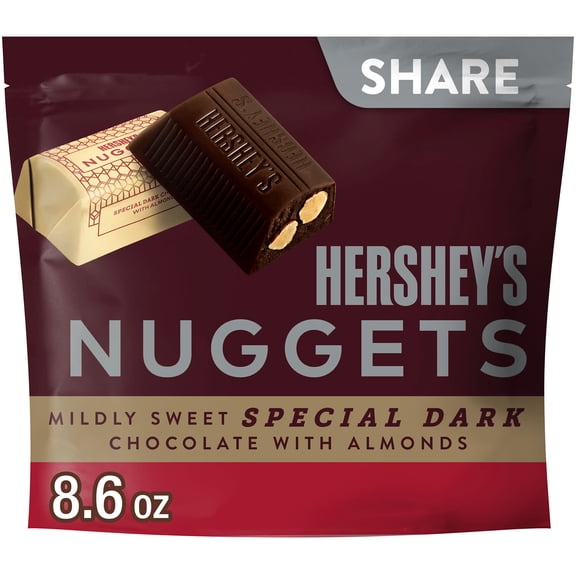 HERSHEY'S NUGGETS SPECIAL DARK Chocolate with Almonds Candy Share Pack, 8.6 oz