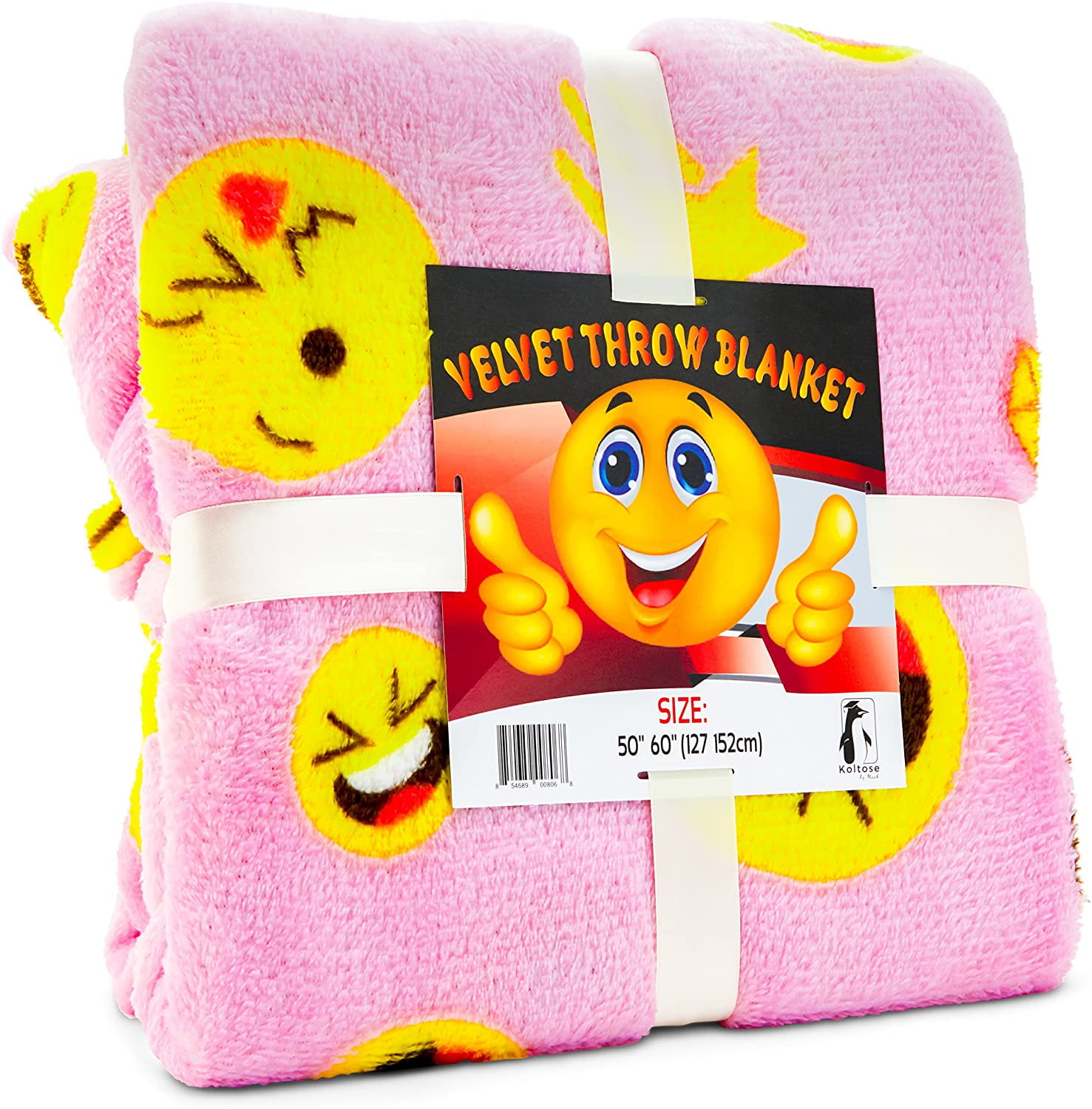 Koltose by Mash Emoji Throw Blanket, Fleece Fabric, XL 50”x 60