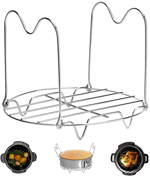 Great for Lifting out Whatever Delicious Meats & Veggies You Cook Steamer Rack Trivet with Handles Compatible with Instant Pot Accessories 3 Qt 5 Quart Pressure Cooker Trivet Wire Steam Rack 