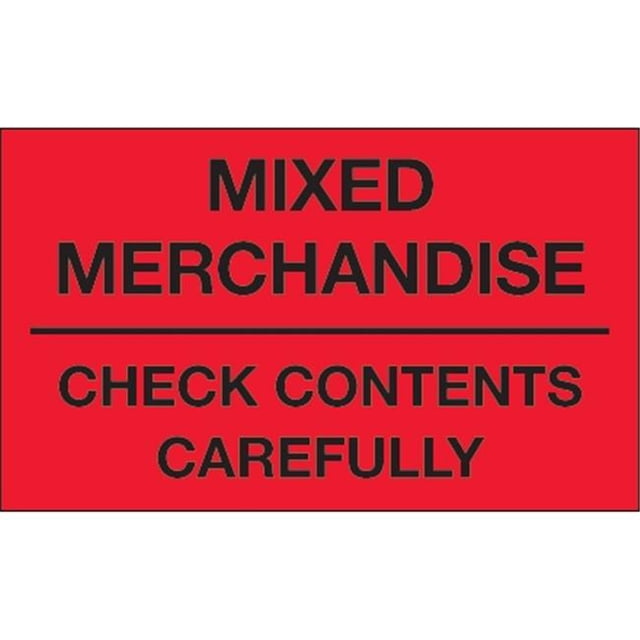 Bande Logique DL1111 3 x 5 Po. - Marchandises Mélangées - Vérifier Soigneusement le Contenu des Étiquettes Rouges Fluorescentes - Rouleau de 500