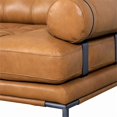 thumbnail image 4 of Pasargad Home Kimberly Top Grain Leather 3 Seater Brown Sofa, W88", 4 of 11
