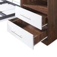 thumbnail image 6 of Full Size Murphy Bed Wall Bed with Cabinet 2 Open Storage Shelf and 2 Drawer, Wood Cabinet Bed with Cupboard for Multipurpose Guest Room or Home Office, White, 6 of 9