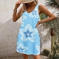 thumbnail image 5 of Njoeus Women's Summer Comfort T Shirt Dress Pocket Cute Floral Dress Sleeveless V-Neck Tank Sundress Beach Cover Up S-XXL, 5 of 7