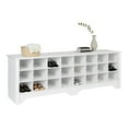 thumbnail image 2 of Prepac White Hall Bench with Storage and Seating: 24-Shoe Cubby Bench, Ideal White Shoe Rack for Entryway, Sized 15.5" D x 60" W x 20.25" H, 2 of 17