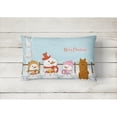 thumbnail image 2 of Merry Christmas Carolers Karelian Bear Dog Canvas Fabric Decorative Pillow, 2 of 3