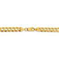 thumbnail image 3 of Real 14kt Yellow Gold 7.2mm Lightweight Flat Cuban Chain Chain Bracelet; 7 inch; for Adults and Teens; for Women and Men, 3 of 4