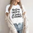 thumbnail image 2 of Débardeurs à Col Imprimé de Noël pour Femmes Manches Courtes T-Shirts Décontractés en Coton, 2 of 5