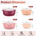 thumbnail image 5 of Vesteel 8Pcs Mixing Bowl Set with Lids, Nesting Plastic Bowls for for Mixing Serving Preparing Storage, Kitchen Prep Bowls, Dishwasher Safe, Rose, 5 of 9
