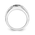 thumbnail image 2 of 14K White Gold Ring Band Men's Diamond Round Black and, Size 5, 2 of 5