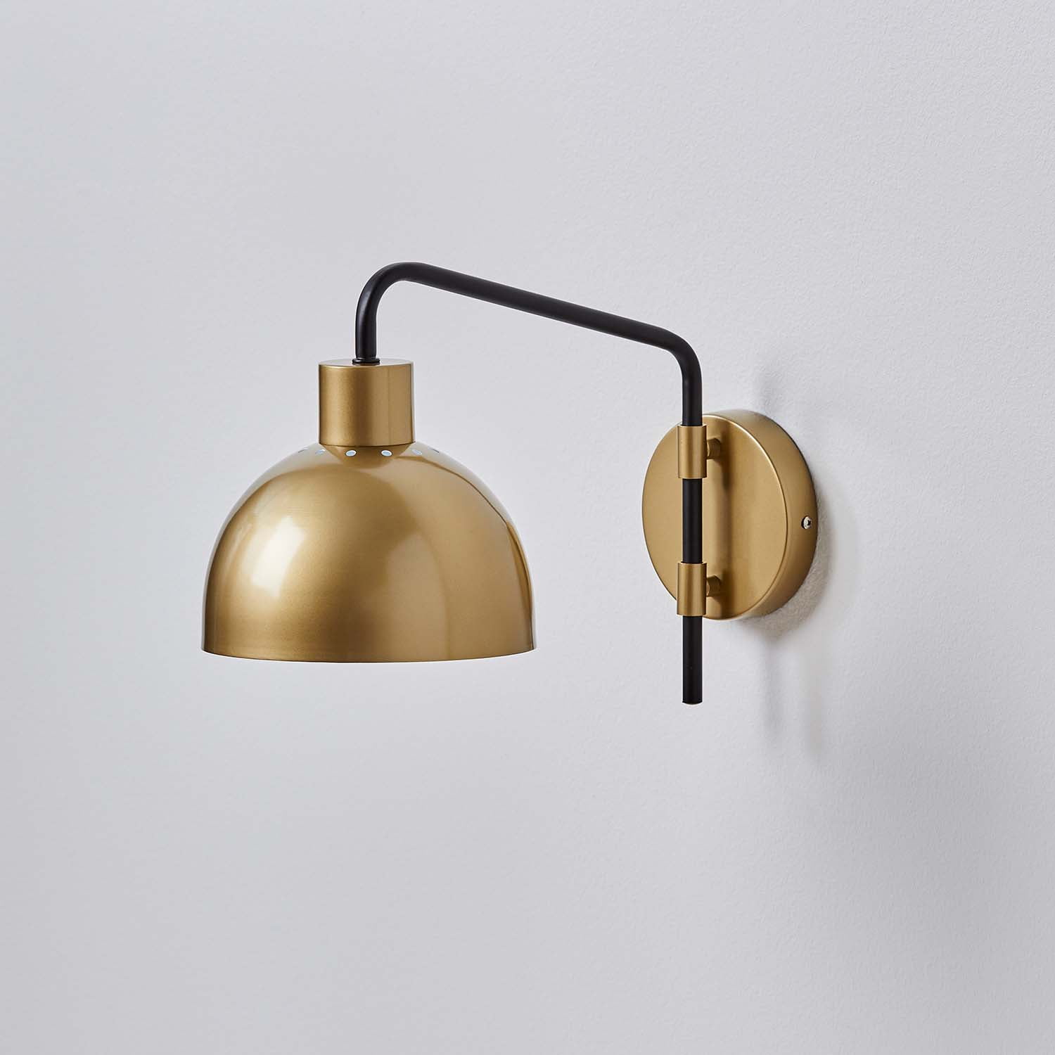 Better Homes & Gardens Wall Light Sconce, Burnished Brass and Matte Black Finish