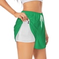 thumbnail image 2 of Bixox Women's Forestgreen pattern 2 in 1 Running Shorts - Lightweight Athletic Workout Gym Yoga Shorts Liner with Pockets - Large, 2 of 7